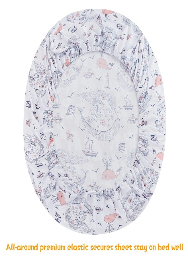 JSD Mermaid Girls Sheet Set Twin Size, 3 Piece Ocean Theme Microfiber Kids Bed Sheets Deep Pocket - Image 4